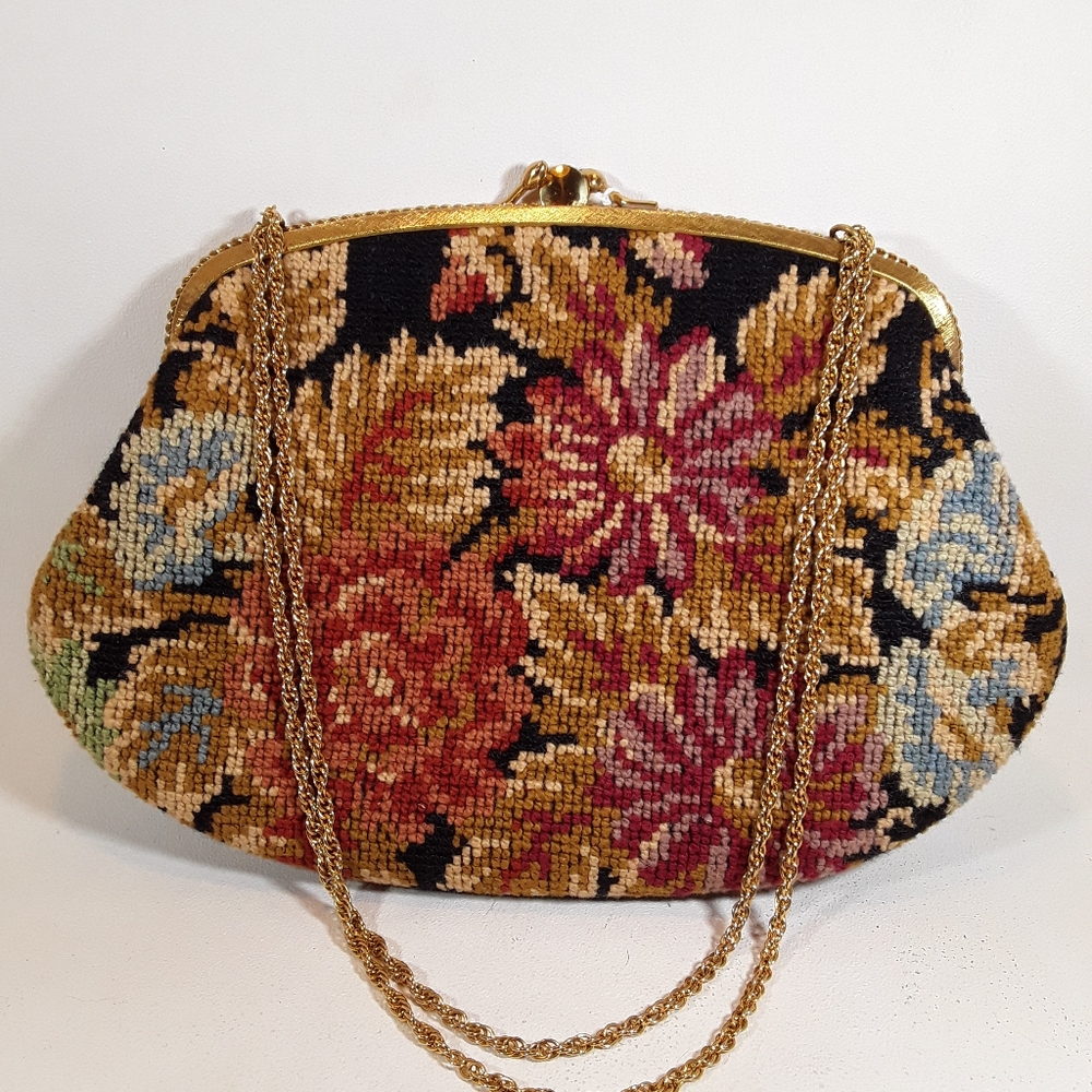 Vintage MM Morris Moskowitz Garland Tapestry Purse